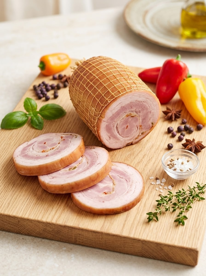 Рулет домашний с чесноком
